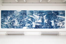 Caulfield Park, 2017. Twenty cyanotypes on paper, 700x210cm