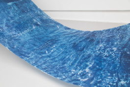 Dive (detail), 2017. Cyanotype on silk, 135x700cm.