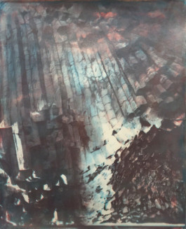 Hálsanefshellir, 2018. Gum bichromate on paper (40x48cm).